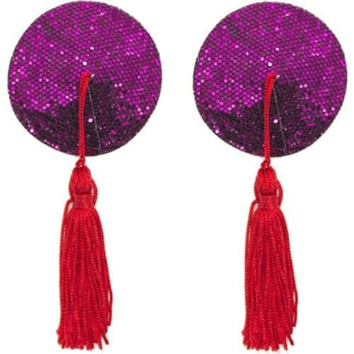 Reusable Women Nipple Cover Sequin Tassels Pasties Temptation Pezones Sexy Breast Tape Self Adhesive Nipple Stickers