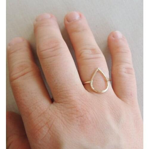 Fashion water droplets contour ring