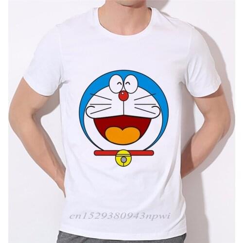 Men Cartoon Summer T Shirt DORAEMON Man T-shirt 100% Cotton Family Short Sleeve Factory Clothes Can Be Customized Anime Tshirt