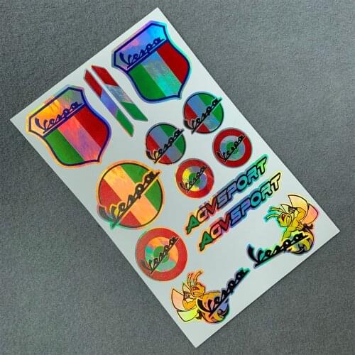 For PIAGGIO VESPA GTS GTV LX LXV LT PX PRIMAVERA 50 125 150 200 250 300 300ie Decals Motorcycle Vinyl Laser Color Stickers