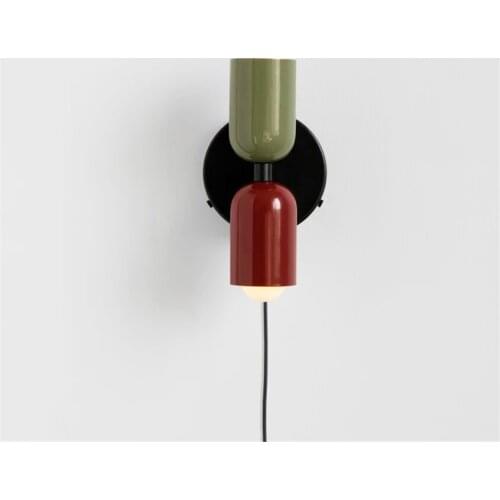 Nordic color stitched wall lamps bedroom luxury Macaron metal dining room lamp living room decorative sconces lights fixtures