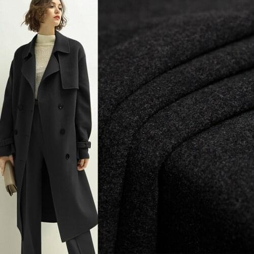 Pearlsilk Black Grey Soft Wollen Wool Fabrics 100%Wool Materials Autumn Women Jacket Coat Sewing Cloth Tailor Freeshipping