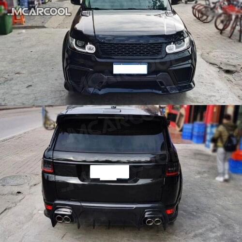 Front Bumper Mesh Wheel Eyebrows Rear Bumper Roof Spoiler For Land Rover Range Rover Sport 2014-2017 Carbon Fiber FRP Body Kit