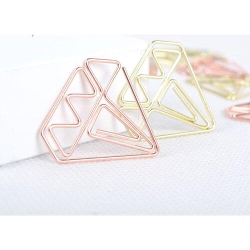 Rose Gold Diamond Cute Paper Clip Bookmark Creative Office Paper Clip Storage 1Pcs Office Paper Clip