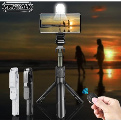 Wireless Selfie Stick Bluetooth Compatible Foldable Mini Tripod For Phone With Fill Light Shutter Remote Control For IOS Android