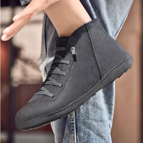 High quality Mens Leather casual Loafers Brand Comfortable sneakers men fashion Outdoor jogging Male Shoes