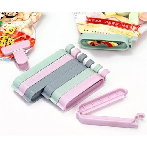 XZJJA 12pcs/set Reusable Bag Clips Food Seal Clip Family Snack Milk Powder Plastic Bags Packaging Clip Plastic Sealer