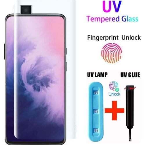 UV Full Glue 9H Tempered Glass for Oneplus 7T Pro 1+ 7T Pro Screen Protector UV Liquid Glass For Oneplus 7 Pro 1+7 Pro 1+7 T Pro