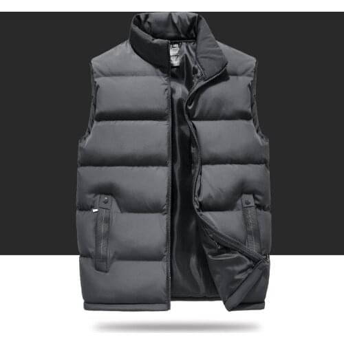 Winter male jacket slim down cotton vests men sleeveless jacket men fashion Casual Solid Brand warm Vest Jacket Mens