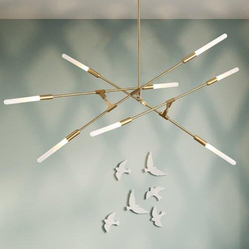 ZuuuVny Postmodern LED Golden Chandelier Lighting Nordic Iron Dining room Island Living Room Restaurant Bedroom Hanging lights