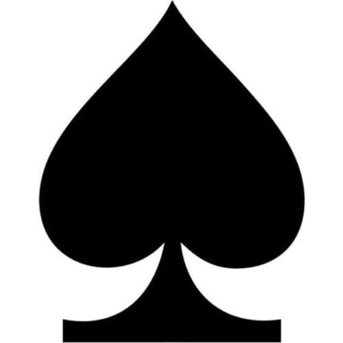 11cm*14.2cm Lucky 13 Spade Fashion Stickers Decals Car Styling Vinyl Black/Silver S3-5103