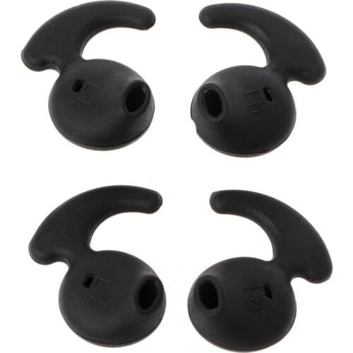 2 Pairs Black Silicone Earbud Eartip Replacement For S6 Sports Earphone