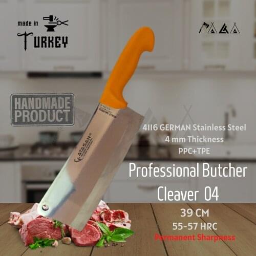 ATASAN Gold Series Professional Butcher Cleaver 04 Handmade High Quality Professional Stainless Steel Chef Knives Turkish 2021