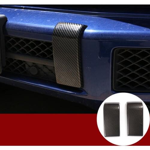 Car Exterior Accessories For Mercedes Benz G Class W463 2019-2020 ABS Black/Carbon Fiber Texture/Silver Front Bumper Trim