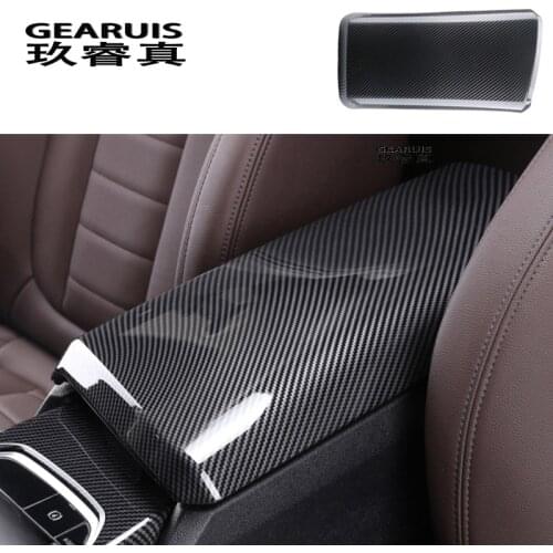 Car styling Carbon fiber Stowing Tidying Armrest box protect stickers covers For BMW 3 Serise G20 G28 Interior Auto Accessories