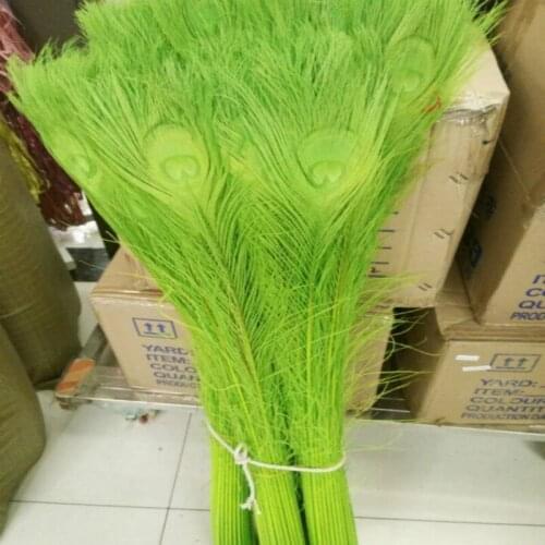Free shipping wholesale high quality 100pcs Rare natural peacock feather 80-90cm / 32-36inch decorative diy green
