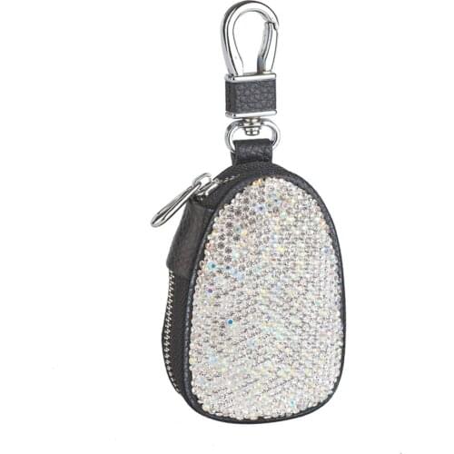 Shiny Diamonds Car Key Case PU Key Bag Holder Organizer Hand Made Mini Cards Coins Purse