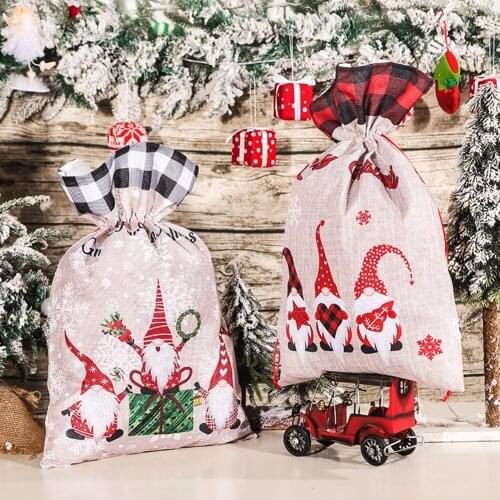 Large Christmas Sacks Reusable Drawstring Wrap Xmas Present Gift Party Bags 56 X 37cm/22 X 15 In Daily Storage