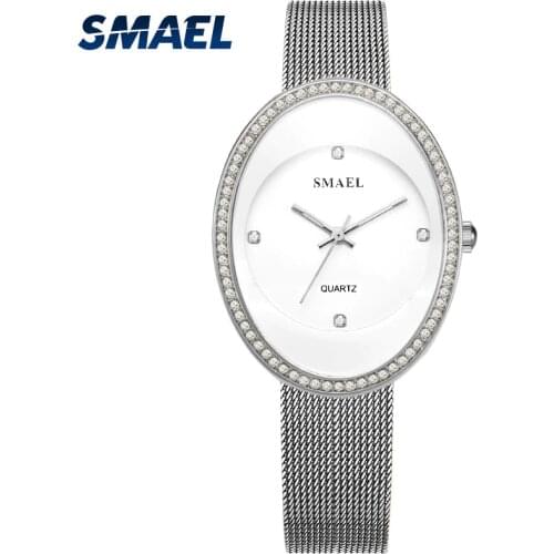 Quartz Watch Women Bracelet Silver SMAEL New Women Watches digital Fashion Casual Woman Elegnat 1882 Ladies Watches Waterproof