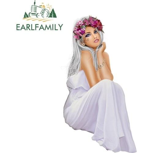 EARLFAMILY 13cm x 7.2cm for Roses and Flowers Ladies Funny Car Stickers Scratch-Proof Sunscreen DIY Decal JDM Car Door Protector