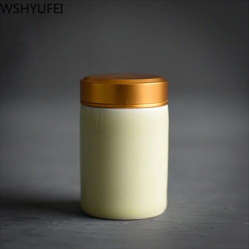 Tea Caddy Mini Celadon Storage Boxes Sealed Coffee Powder Cans Tea Leaves Container Portable Travel Tea Caddy Organizer
