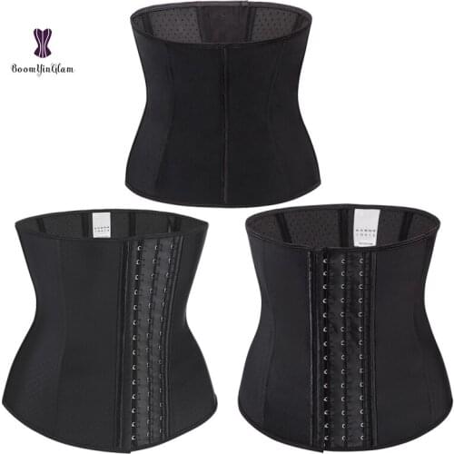 Women Latex Waist Trainer Tummy Control underbust Corset Shaper for weigh Lost and Sports Workout Bustier Black Waist Trainer