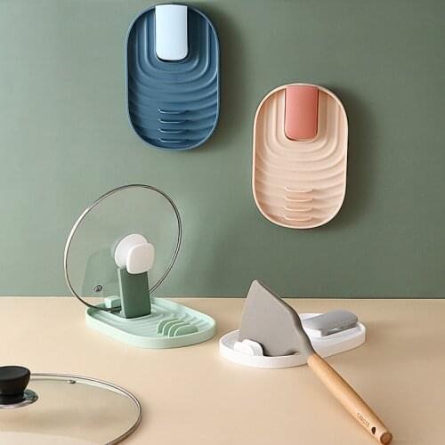 Kitchen Spoon Spatula Holder Pot Lid Rack Storage Pot Cover Drain Rack Non-slip Mat Tableware Storage Spoon Holder Non-slip Pad