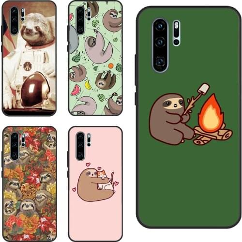 Cute Sloth Animal For Huawei P30 P40 Lite P20 Pro P Smart Z 2019 Nova 5T Honor 10 X Lite 10i 9S 8X 9X Case