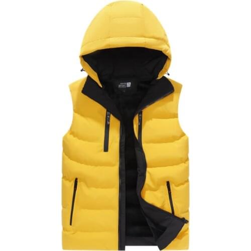 2021 New Winter Sleeveless Men Jacket Fashion Couples Waistcoat Warm Hoodies Coat Outwear Clothes Men Vest Plus Size 4XL MY499