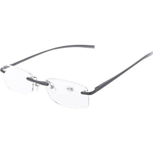 Drop Ship&Wholesale Aluminum Metal Rimless Reading Glasses Presbyopic Eyeglass Resin Lense +1.0~+3.5 Oct. 8