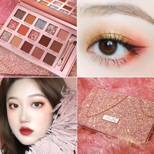 Fashion chain pearl glitter eye shadow hot sale earth color eye shadow palette shiny eyeshadow palette beauty cosmetics set