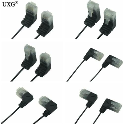 Superfine Ultra Slim Cat6 Ethernet Cable RJ45 Right Left Up Down 90 Degree Angle UTP Network Patch Cord Cat6a Lan Short Cable