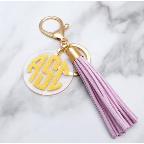 Personalized Monogram Keychain,Tassel Keychain, Best Friend Gift, Keychain with Tassel, New Year Gift