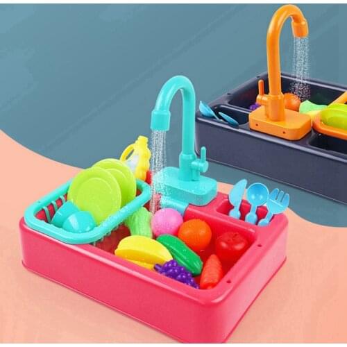 Plastic Simulation Kitchen Sink Set Home Decoration Toys Automatic Water Parrot Small Pet Electric Bathtub