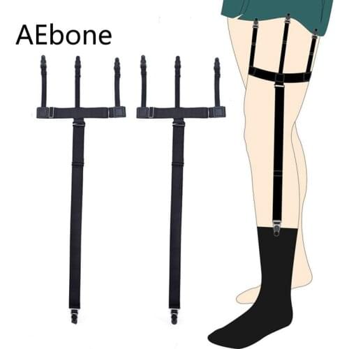 AEbone Men Shirt Suspenders Shirt Holder Sock Garters 1Pair Suspenders for Shirts Leg Elastic Suspensorio Camisa Sus49