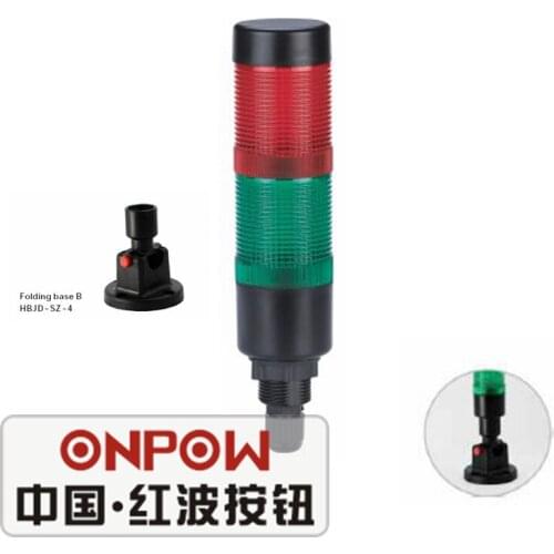 ONPOW 40mm 24V/220V Industrial Warning Light Red Green Continual LED Light Indicator Signal Tower Light (HBJD-40D/2/RG/E)