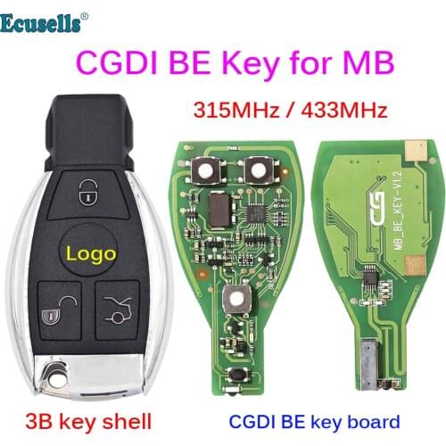 3 Buttons Remote Original CGDI MB CG BE Key for Mercedes Benz Support All FBS3 315MHZ/433MHZ Working with CGDI MB Programmer