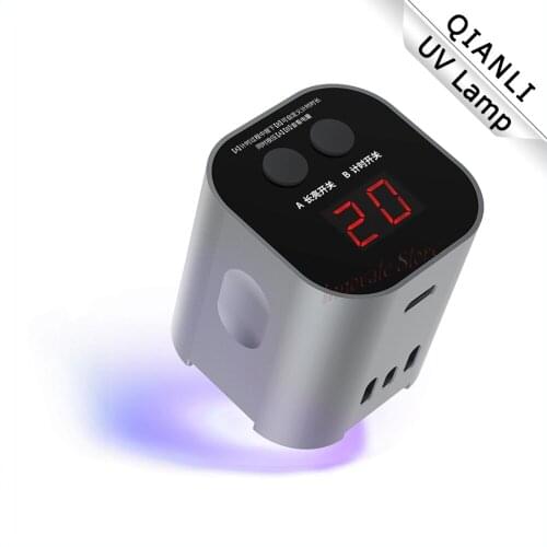QIANLI UV Intelligent Green Oil Curing Lamp charging type Led UV glue curing optical Shadowless gel glue curing lamp
