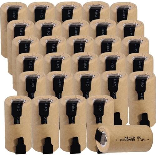 Real capacity 30 pcs SC battery 1.2v SUBC batteries replacement rechargeable 2200mAh nicd battery akkumulator for power tools