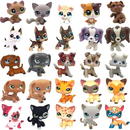 LPS CAT Rare Pet Shop Toys Stands Short Hair Kitten Dog Dachshund Collie Spaniel Great Dane Old Original Collection Figure