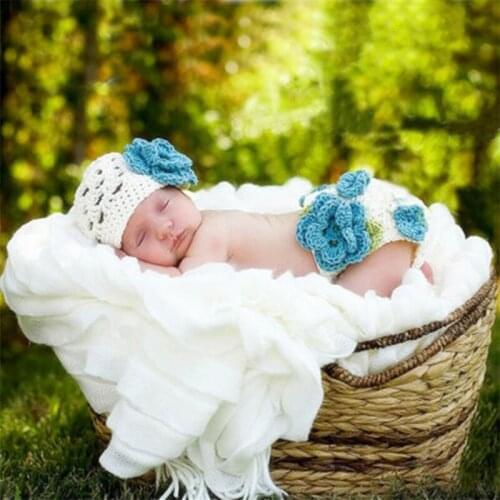 Newborn photography props toddler beanie panties baby photo props new born fotografia accessories infant crochet shooting outfit