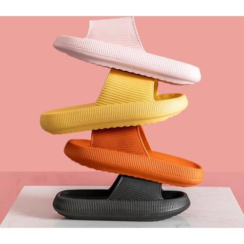 New Women Thick Platform Slippers Summer Beach Eva Soft Sole Slide Sandals Leisure Men Ladies Indoor Bathroom Anti-slip Shoes
