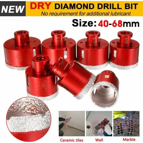 1pc 40-68mm Dry Vacuum Brazed Diamond Drill Core Bits Marble Opener Brick Ceramic Tile Concrete Hole Saw Granite Drilling Bits