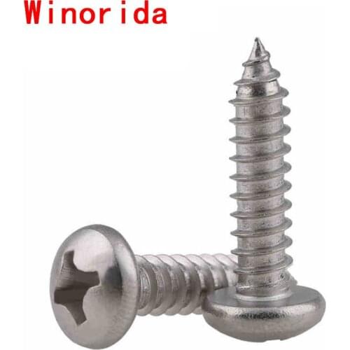 GuHua Philips Pan Head Tapping Screw PA 316 Stainless Steel Cross Round Head Self Tapping Wood Screw M2M2.2M2.6M3 GB845 50Pcs