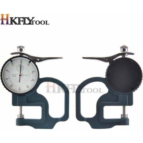 High Precision 0-10mm 0.01mm Dial Thickness Gauge Leather Metal Case Tester Flat Width Measuring Instrument Tools