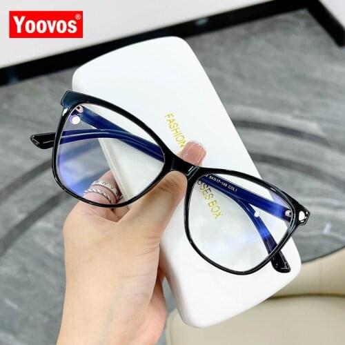 Yoovos Square Glasses Frame Women Anti-Blue Light Women Eyeglasses Frame Vintage Optics Glasses Clear Lens Spectacle For Women