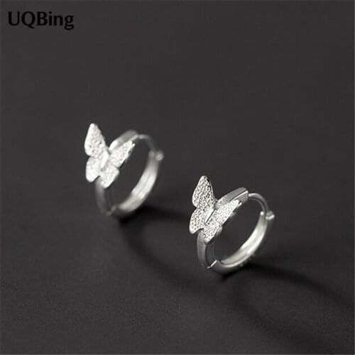 925 Sterling Silver Butterfly Animal Clip Earrings For Women Ear Jewerly Birthday Gift