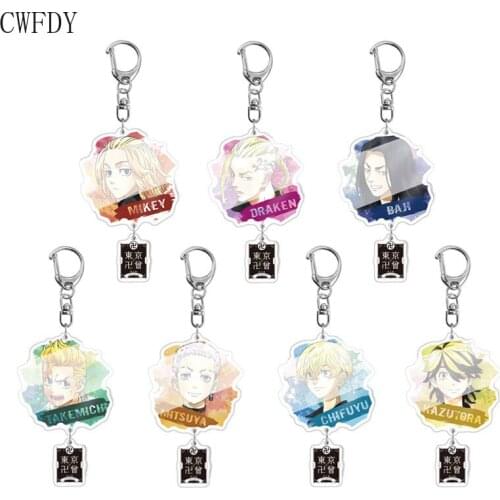10pcs Anime Tokyo Revengers Figure Keychain Cosplay Acrylic Manjiro Ken Takemichi Hinata Atsushi Key Chain For Fans Accessories