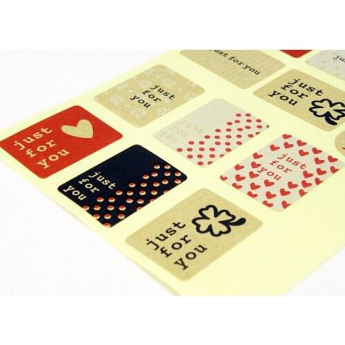 1000 sheets/lot JUST FOR YOU Self-adhesive sealing kraft paper sticker for gift decoration, Item No.TK10