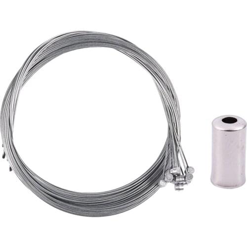 110 Pcs Bicycle Accessories: 10Pcs 1.75M Brake Inner Wire Cable & 100Pcs Cable Cap Fixing Brake Speed 5mm Metal Silver